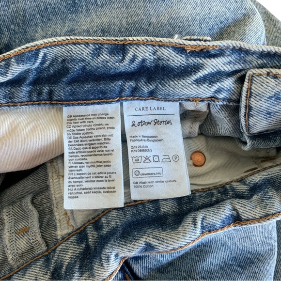 & Other Stories High Rise Straight Button Fly Jeans Size 30 - Picture 5 of 6